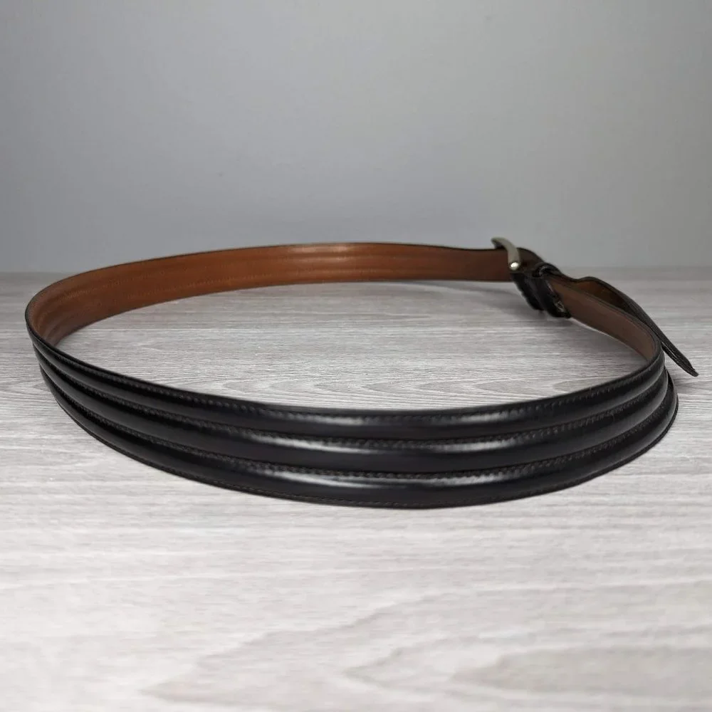 Johnston & Murphy Black Leather Belt Size 42